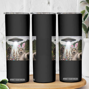 Funny Cat Selfie with Easter Bunny Bigfoot UFO Skinny Tumbler TS11 Print Your Wear