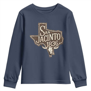Battle of San Jacinto 1836 Texas History Independence Day Youth Sweatshirt TS11 Navy Print Your Wear