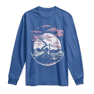 Washington DC Cherry Blossoms Monuments Memorials Japanese Style Long Sleeve Shirt TS11 Royal Blue Print Your Wear