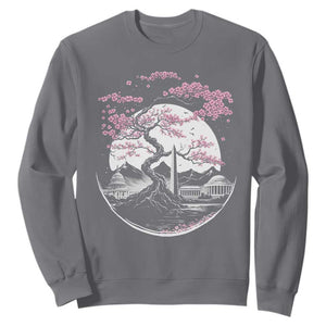 Washington DC Cherry Blossoms Monuments Memorials Japanese Style Sweatshirt TS11 Charcoal Print Your Wear