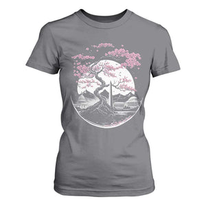 Washington DC Cherry Blossoms Monuments Memorials Japanese Style T Shirt For Women TS11 Charcoal Print Your Wear