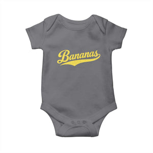 Bananas Retro Throwback Baseball Sport Lover Baby Onesie TS11 Charcoal Print Your Wear