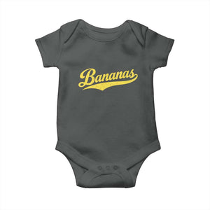 Bananas Retro Throwback Baseball Sport Lover Baby Onesie TS11 Dark Heather Print Your Wear