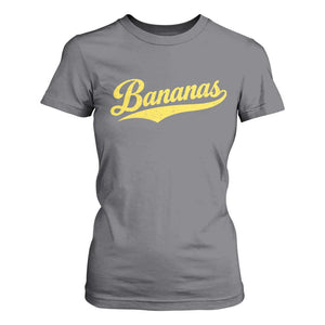 Bananas Retro Throwback Baseball Sport Lover T Shirt For Women TS11 Charcoal Print Your Wear