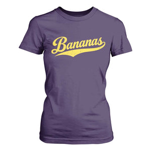 Bananas Retro Throwback Baseball Sport Lover T Shirt For Women TS11 Purple Print Your Wear