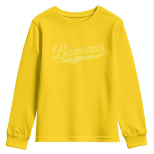 Bananas Retro Throwback Baseball Sport Lover Youth Sweatshirt TS11 Daisy Print Your Wear