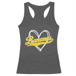 Bananas Vintage Heart Baseball Fan Game Day Racerback Tank Top TS11 Dark Heather Print Your Wear