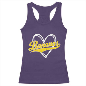 Bananas Vintage Heart Baseball Fan Game Day Racerback Tank Top TS11 Purple Print Your Wear