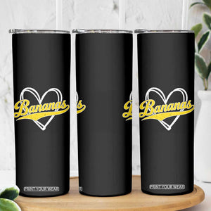 Bananas Vintage Heart Baseball Fan Game Day Skinny Tumbler TS11 Print Your Wear