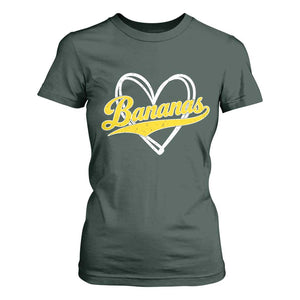 Bananas Vintage Heart Baseball Fan Game Day T Shirt For Women TS11 Dark Forest Green Print Your Wear