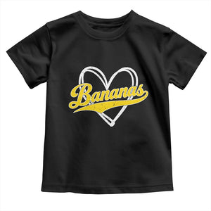 Bananas Vintage Heart Baseball Fan Game Day Toddler T Shirt TS11 Black Print Your Wear