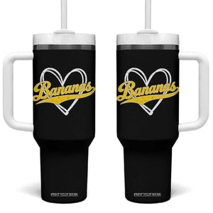 Bananas Vintage Heart Baseball Fan Game Day Tumbler With Handle TS11 One Size: 40 oz Black Print Your Wear