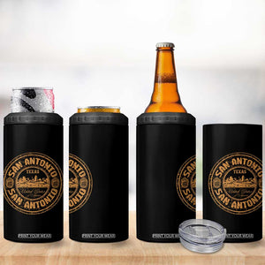 San Antonio Texas TX Vintage Souvenir Texan Pride 4 in 1 Can Cooler Tumbler TS11 Print Your Wear