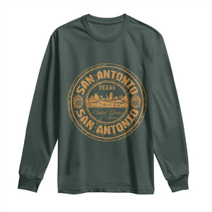 San Antonio Texas TX Vintage Souvenir Texan Pride Long Sleeve Shirt TS11 Dark Forest Green Print Your Wear