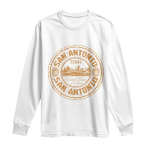 San Antonio Texas TX Vintage Souvenir Texan Pride Long Sleeve Shirt TS11 White Print Your Wear
