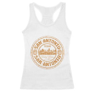 San Antonio Texas TX Vintage Souvenir Texan Pride Racerback Tank Top TS11 White Print Your Wear