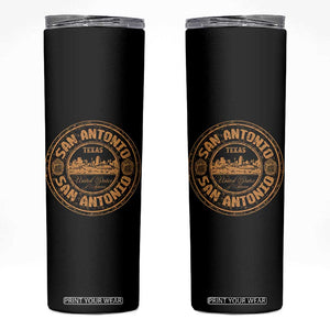 San Antonio Texas TX Vintage Souvenir Texan Pride Skinny Tumbler TS11 Black Print Your Wear