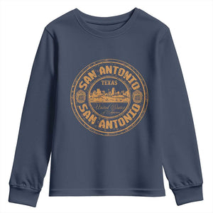 San Antonio Texas TX Vintage Souvenir Texan Pride Youth Sweatshirt TS11 Navy Print Your Wear