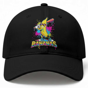 Funny Bananas Baseball Drip Ice Cream Sports Splatter Baseball Cap