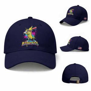 Funny Bananas Baseball Drip Ice Cream Sports Splatter Baseball Cap TS11 Baseball Cap Universal Fit Dark Blue Print Your Wear
