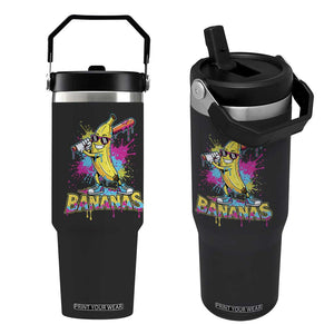 Funny Bananas Baseball Drip Ice Cream Sports Splatter Flip Straw Tumbler TS11 One Size: 30 oz Black Print Your Wear