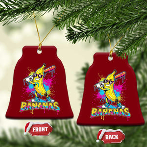 Funny Bananas Baseball Drip Ice Cream Sports Splatter Ceramic Ornament TS11 Print Your Wear