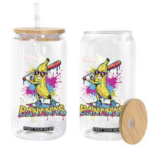 Funny Bananas Baseball Drip Ice Cream Sports Splatter Glass Can TS11 Print Your Wear