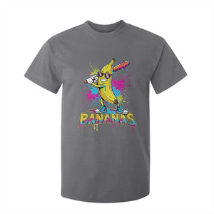 Funny Bananas Baseball Drip Ice Cream Sports Splatter T Shirt For Kid TS11 Charcoal Print Your Wear