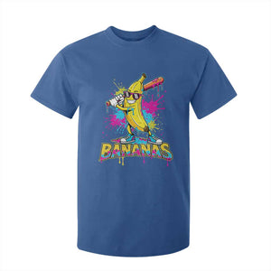 Funny Bananas Baseball Drip Ice Cream Sports Splatter T Shirt For Kid TS11 Royal Blue Print Your Wear