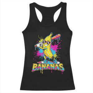 Funny Bananas Baseball Drip Ice Cream Sports Splatter Racerback Tank Top TS11 Black Print Your Wear
