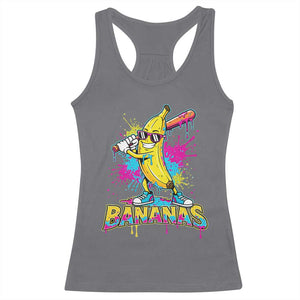 Funny Bananas Baseball Drip Ice Cream Sports Splatter Racerback Tank Top TS11 Charcoal Print Your Wear