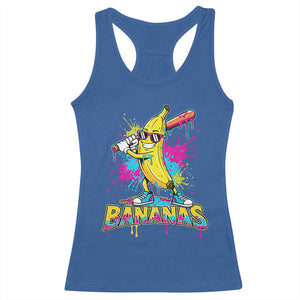 Funny Bananas Baseball Drip Ice Cream Sports Splatter Racerback Tank Top TS11 Royal Blue Print Your Wear