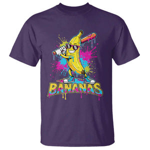 Funny Bananas Baseball Drip Ice Cream Sports Splatter T Shirt TS11 Purple Print Your Wear