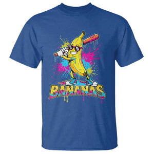 Funny Bananas Baseball Drip Ice Cream Sports Splatter T Shirt TS11 Royal Blue Print Your Wear