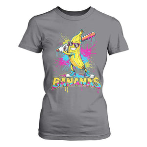 Funny Bananas Baseball Drip Ice Cream Sports Splatter T Shirt For Women TS11 Charcoal Print Your Wear