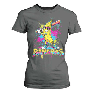 Funny Bananas Baseball Drip Ice Cream Sports Splatter T Shirt For Women TS11 Dark Heather Print Your Wear