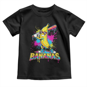 Funny Bananas Baseball Drip Ice Cream Sports Splatter Toddler T Shirt TS11 Black Print Your Wear