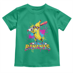 Funny Bananas Baseball Drip Ice Cream Sports Splatter Toddler T Shirt TS11 Irish Green Print Your Wear