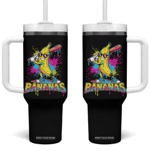 Funny Bananas Baseball Drip Ice Cream Sports Splatter Tumbler With Handle TS11 One Size: 40 oz Black Print Your Wear