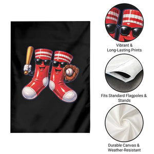 Funny Red Socks Playing Baseball Graphic Sport Game Day Garden Flag TS11 Print Your Wear