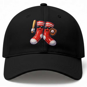 Funny Red Socks Playing Baseball Graphic Sport Game Day Baseball Cap