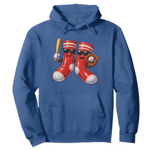 Funny Red Socks Playing Baseball Graphic Sport Game Day Hoodie TS11 Royal Blue Print Your Wear