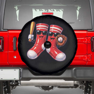 Funny Red Socks Playing Baseball Graphic Sport Game Day Spare Tire Cover TS11 Black Print Your Wear