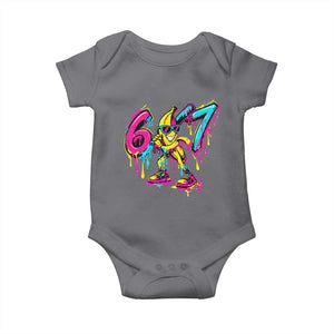 Funny 67 Banana Baseball Drip Ice Cream Six Seven Meme Baby Onesie TS11 Charcoal Print Your Wear