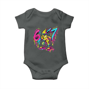 Funny 67 Banana Baseball Drip Ice Cream Six Seven Meme Baby Onesie TS11 Dark Heather Print Your Wear