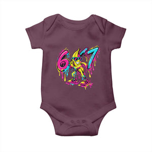 Funny 67 Banana Baseball Drip Ice Cream Six Seven Meme Baby Onesie TS11 Maroon Print Your Wear