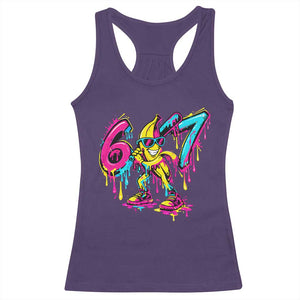 Funny 67 Banana Baseball Drip Ice Cream Six Seven Meme Racerback Tank Top TS11 Purple Print Your Wear