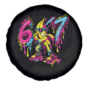 Funny 67 Banana Baseball Drip Ice Cream Six Seven Meme Spare Tire Cover TS11 Print Your Wear