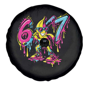 Funny 67 Banana Baseball Drip Ice Cream Six Seven Meme Spare Tire Cover TS11 Print Your Wear