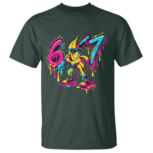 Funny 67 Banana Baseball Drip Ice Cream Six Seven Meme T Shirt TS11 Dark Forest Green Print Your Wear